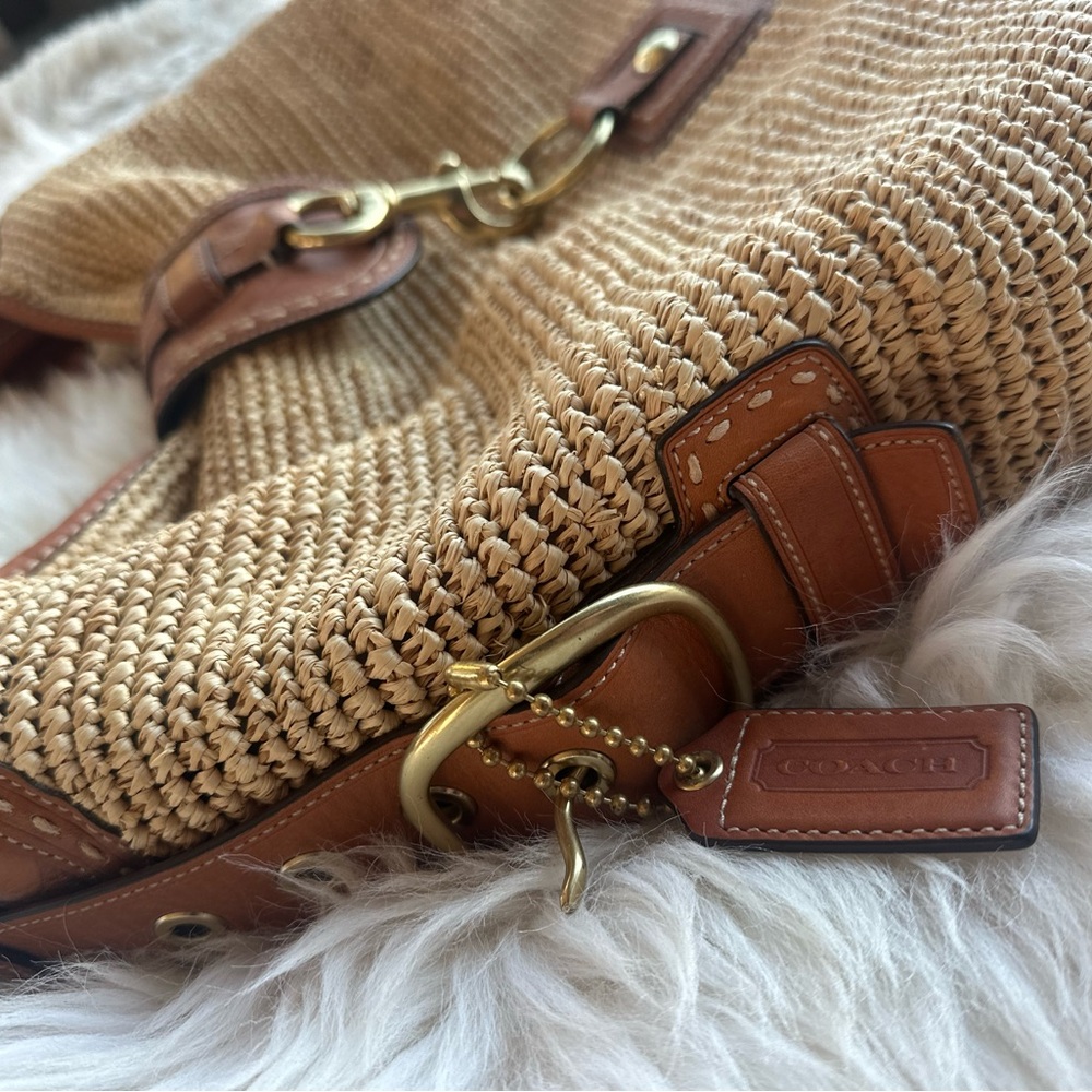 ✨🤩COACH “rare” Bleecker Millie XL Straw Hobo Bag✨ - Picture 3 of 13